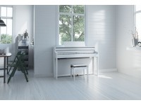 Roland HP704 WH Branco acetinado premium piano eletrico vertical usb bluetooth
